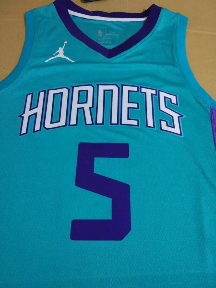Men 5 Nicolas Batum Jersey Blue Charlotte Hornets Jersey Fanatics