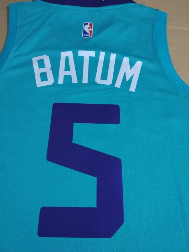Men 5 Nicolas Batum Jersey Blue Charlotte Hornets Jersey Fanatics