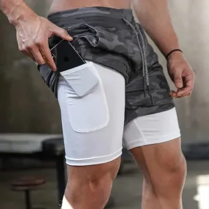Men's 2 In 1 Compression Jogging Shorts - Sportswear