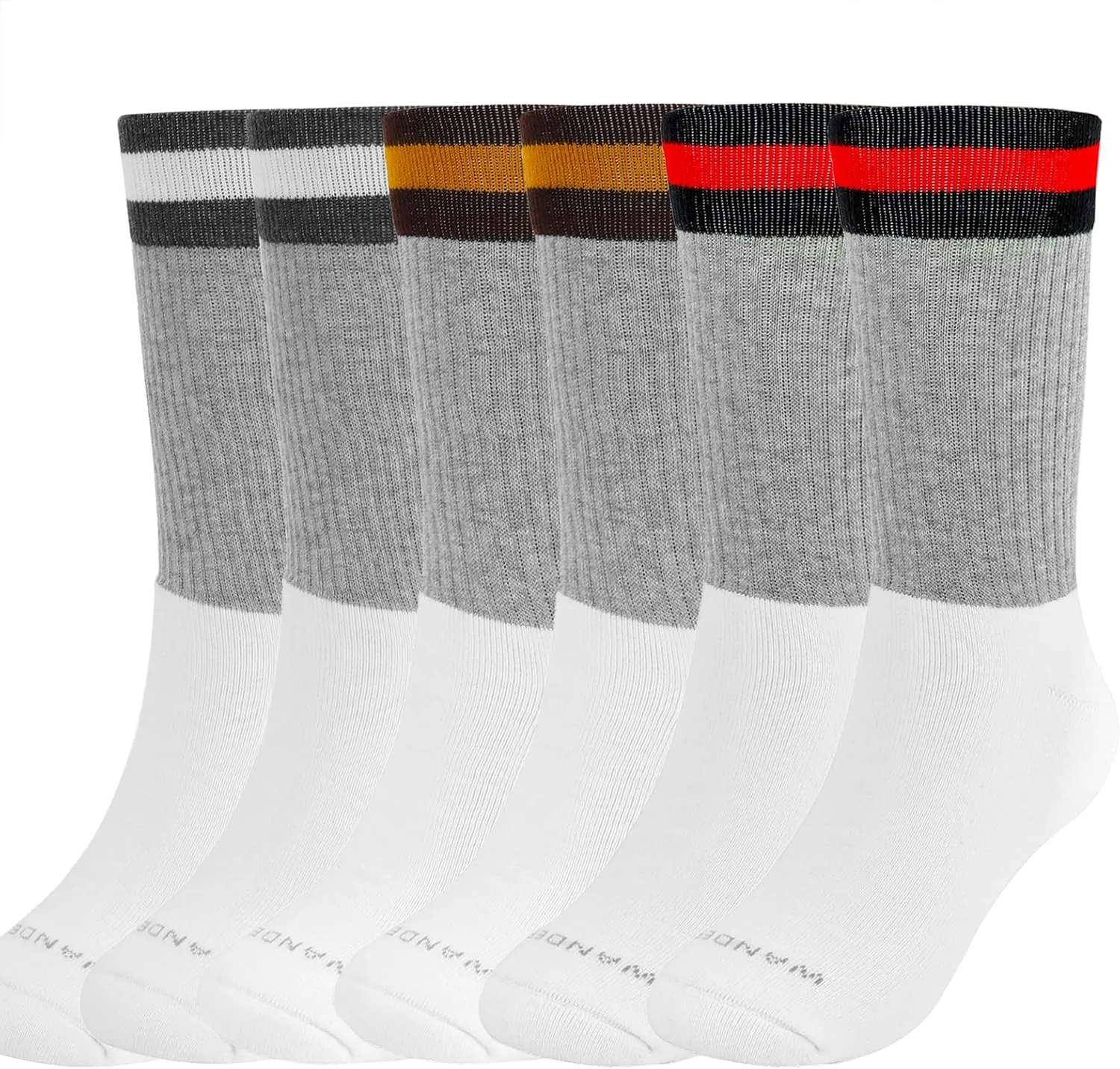 MEN'S CUSHION CREW SOCKS 6PACK
