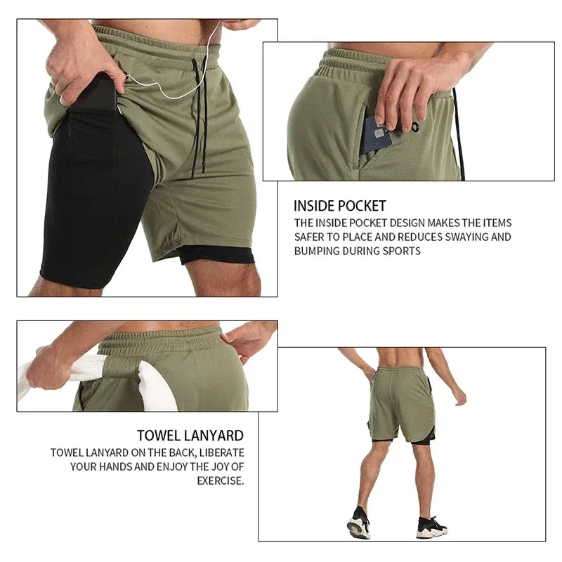 Men's Running Shorts 2-in-1 Quick Dry Gym