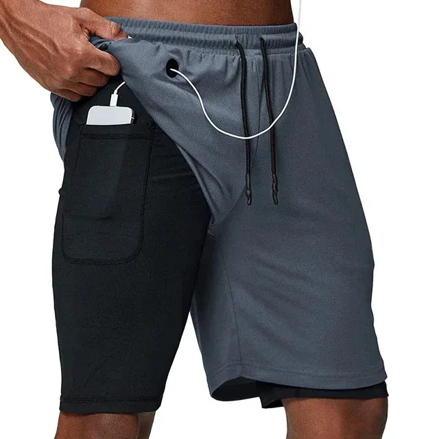 Men's Running Shorts 2-in-1 Quick Dry Gym