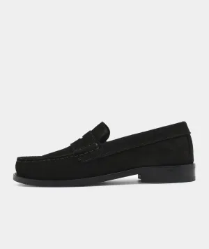 Miles Penny Loafer - Black Suede