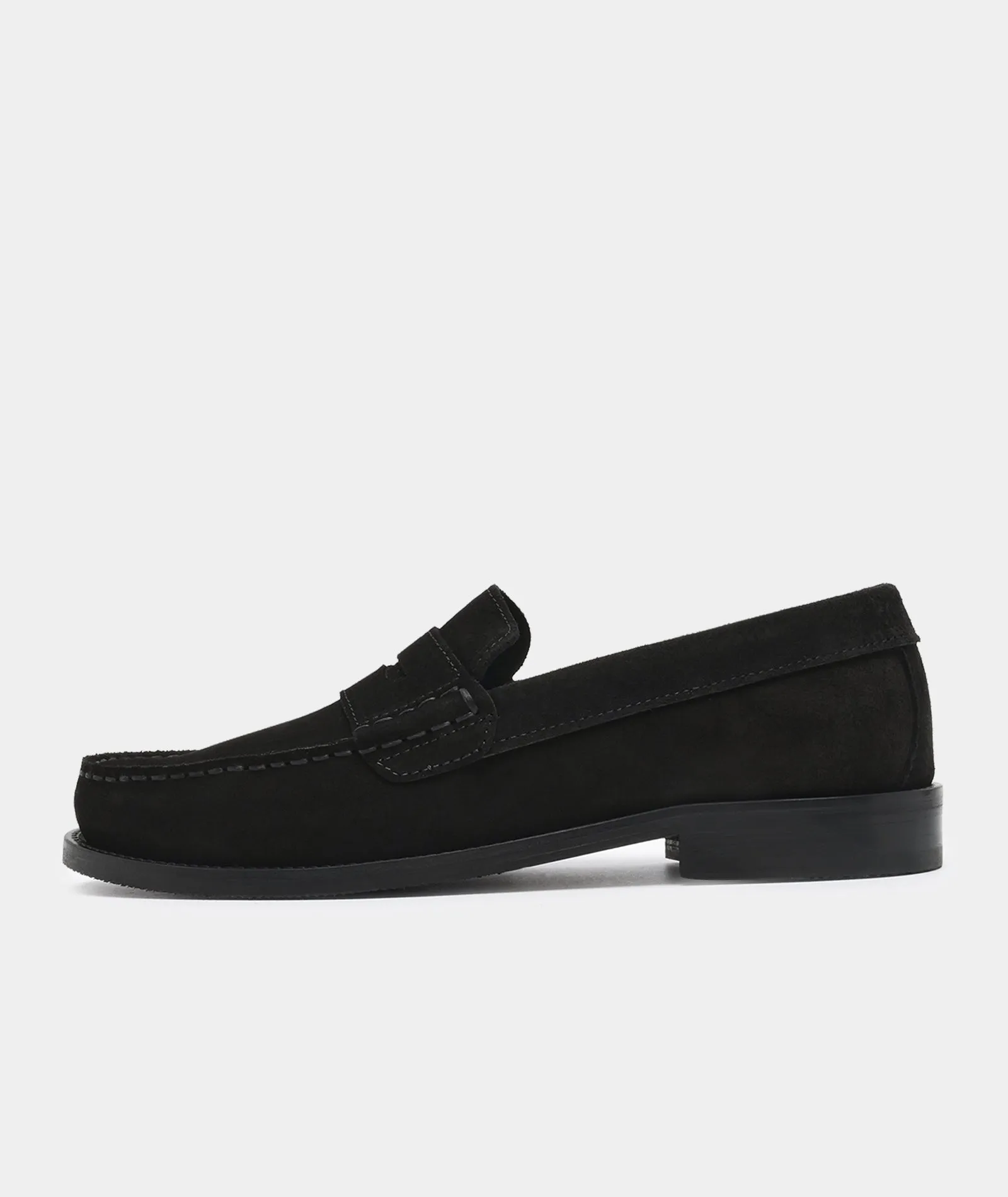 Miles Penny Loafer - Black Suede