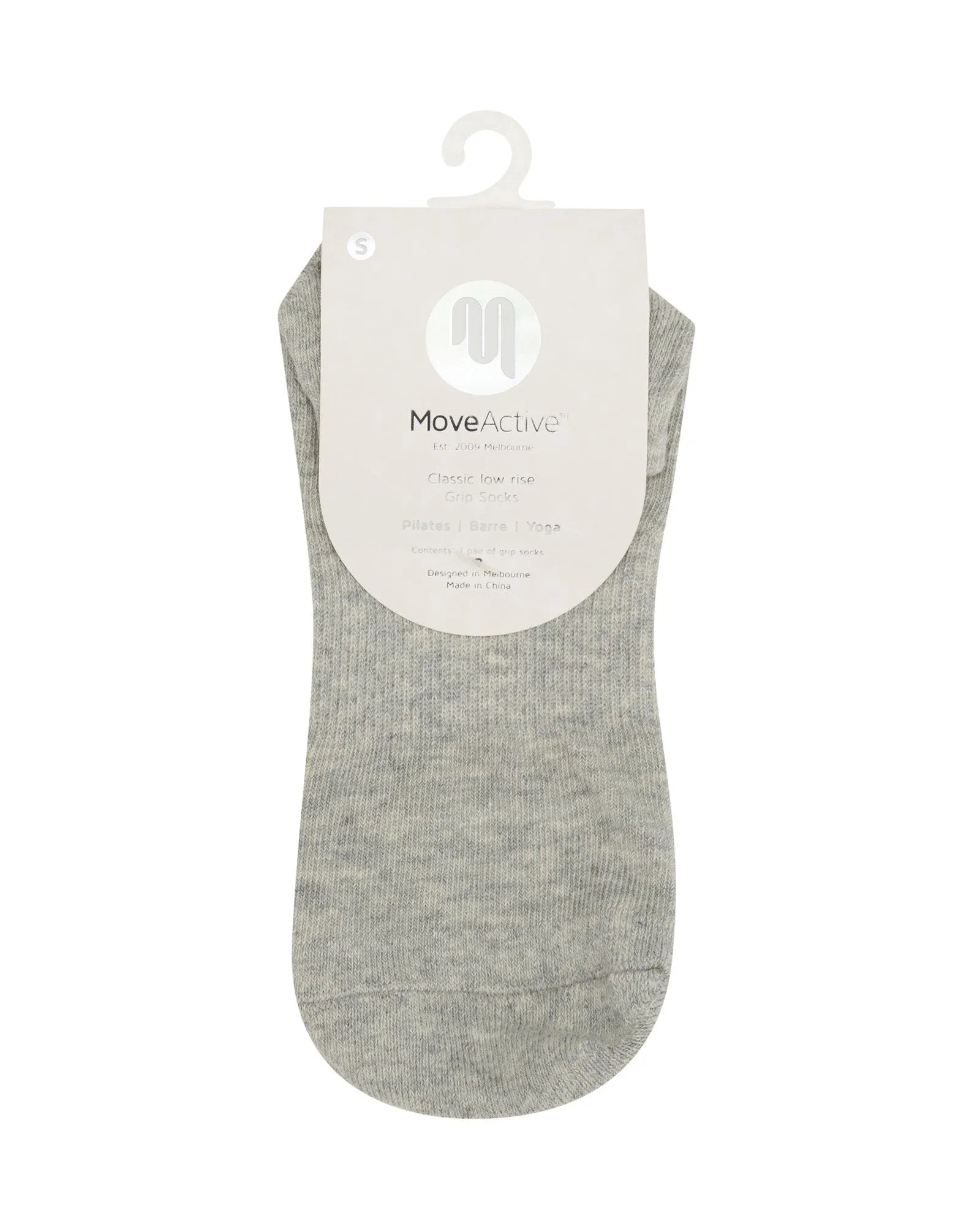 Move Active Classic Low Rise Grip Socks - Grey Marle