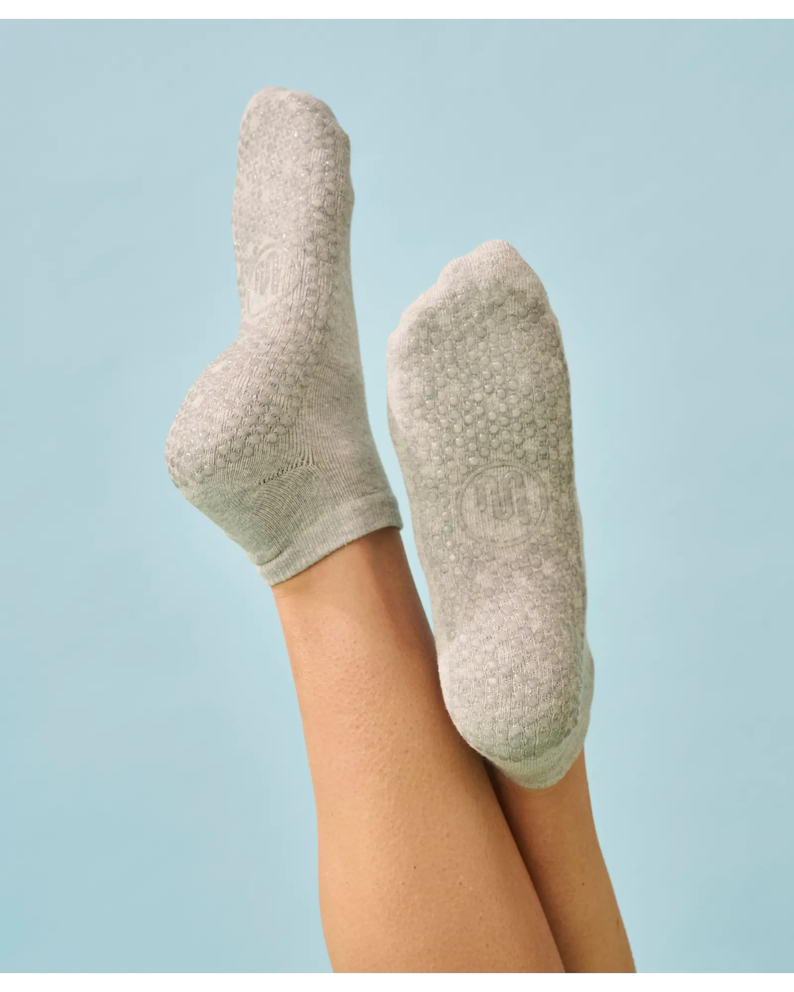 Move Active Classic Low Rise Grip Socks - Grey Marle