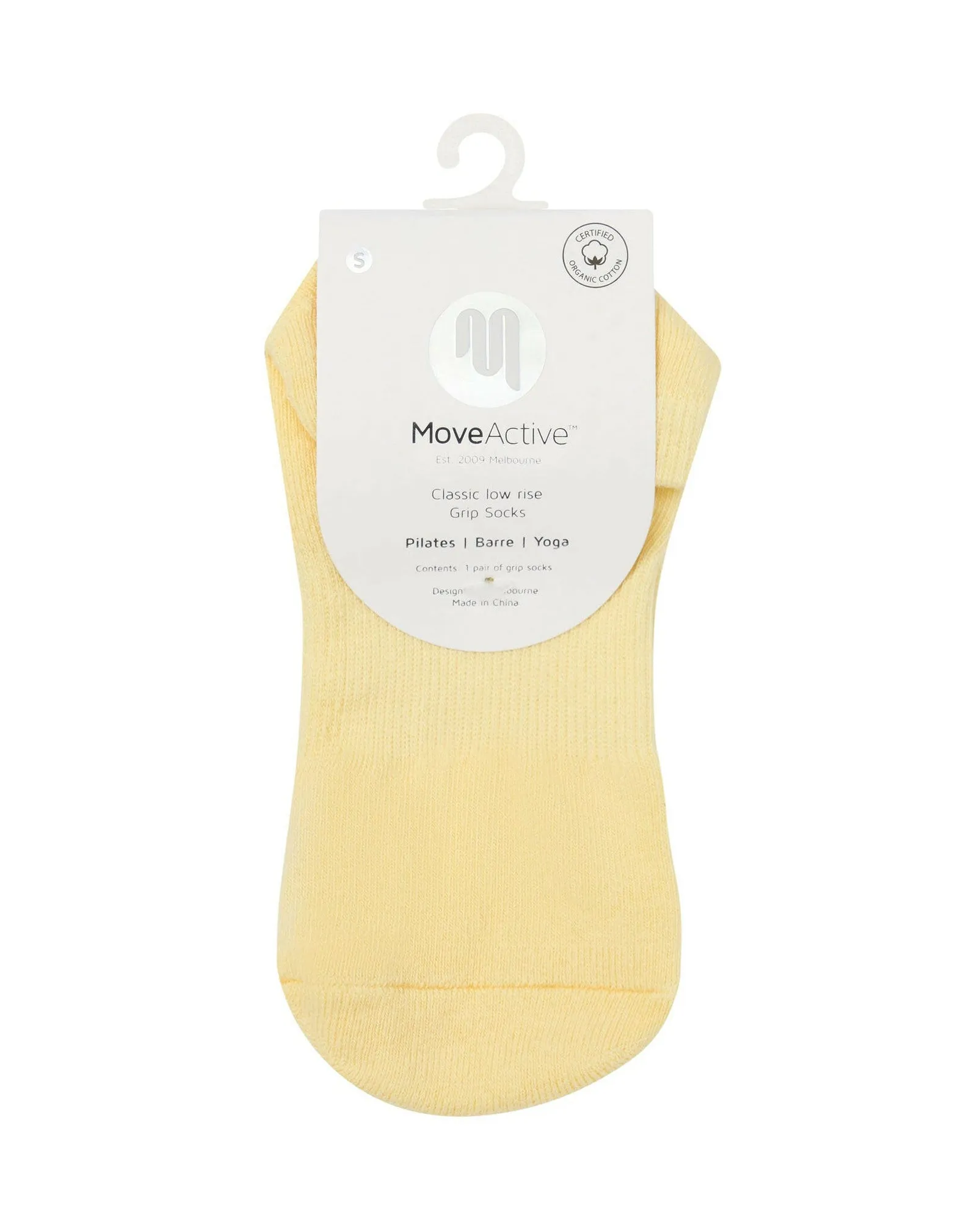 Move Active Classic Low Rise Grip Socks - Limoncello