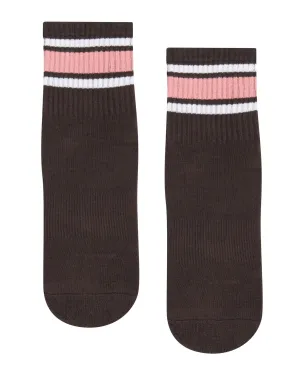 Move Active Crew Non Slip Grip Socks - Heritage Stripe