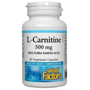 Natural Factors L-Carnitine, 500 Mg, 60 Vegetarian Capsules