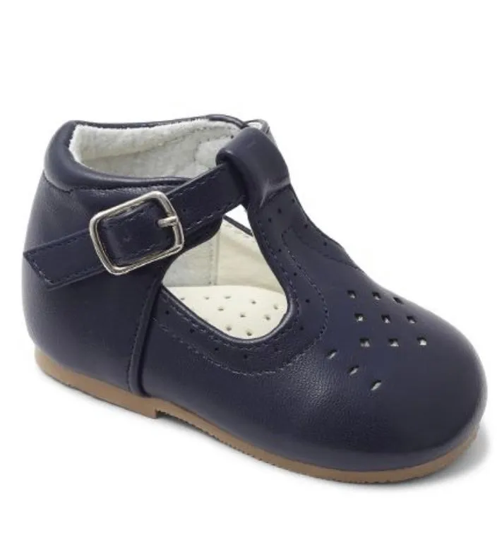 Navy matte t-bar shoes