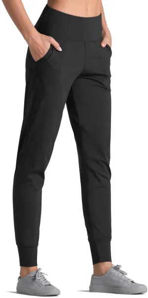 New Dragon Fit Joggers for Women Athletic Sweatpants with Pockets High Waist Workout Yoga Tapered Lounge Pants, Black, Sz S!