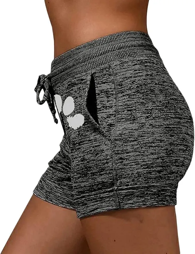 New MoneRffi Women's Summer Shorts High Waist Sports Fitness Yoga Jogging Training Running Casual Elastic Dark Grey Fit Size S/M