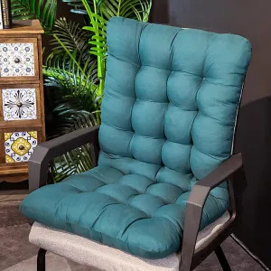 New XRuixiEr High Back Chair Cushion,Indoor Outdoor Rocking Seat Cushions With Ties,Thicken Patio Chaise Lounger Swing Recliner Bench Cushion Pad-Green 45x100 cm(18x39 inch) Green