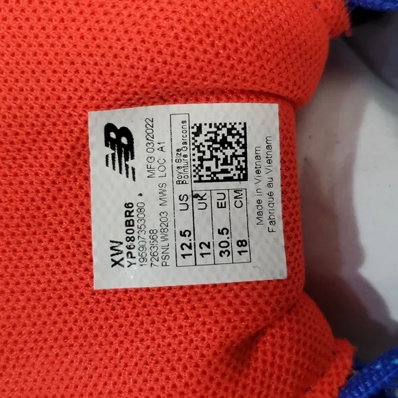 NIB 12.5 X-Wide Little Boys, 680 V6 Lace Up Running Shoe, New Balance