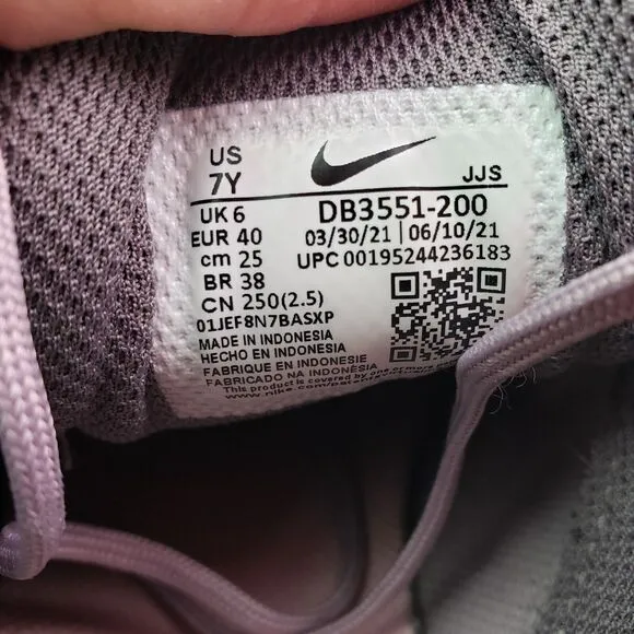 Nike Crater Impact Girls Size 7Y Womens Sz 8.5 Pink Gray Sneaker Shoes DB3551-20