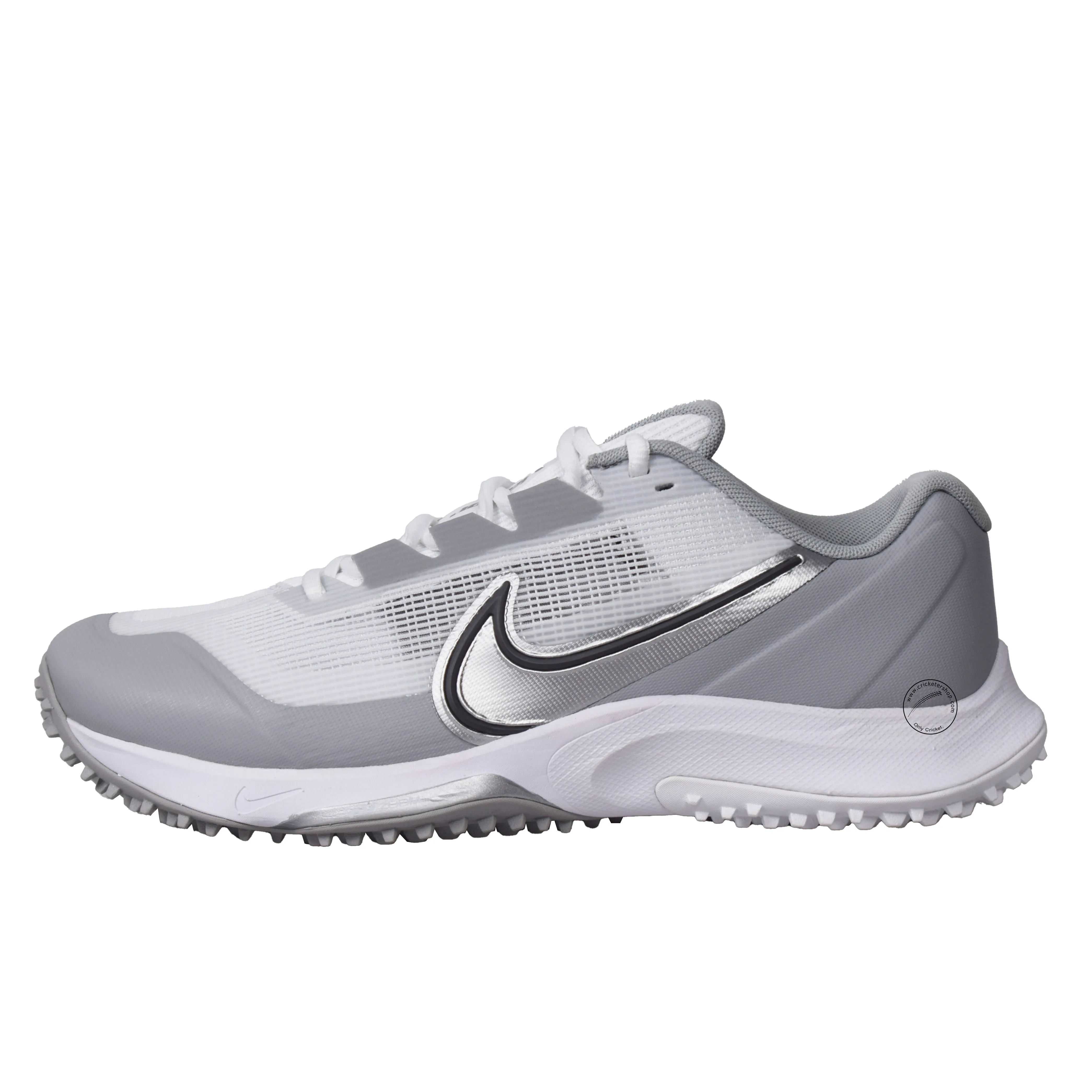 Nike Vapor Drive 2 Rubber Cricket Shoes White and Silver