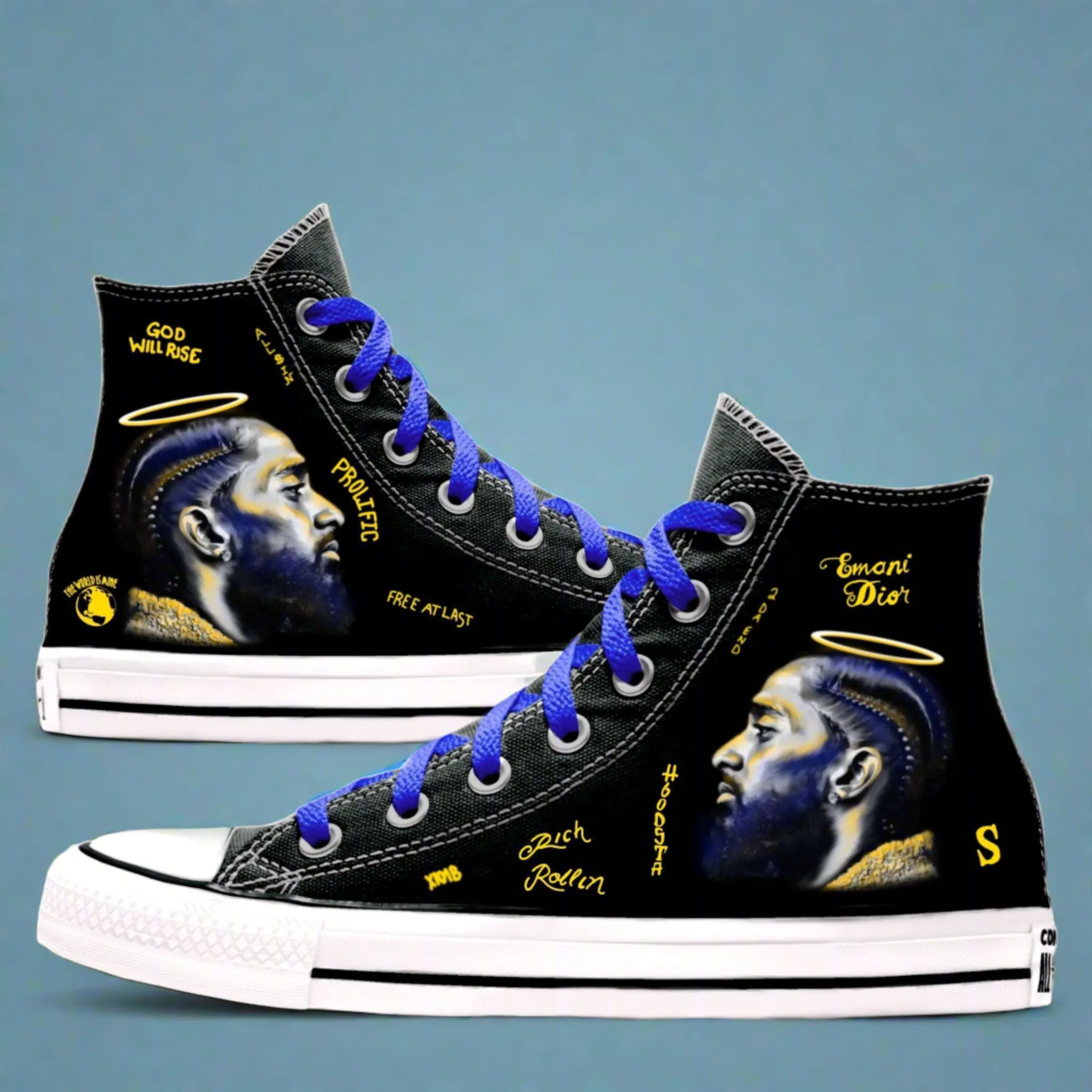 Nipsey Chucks | Rollin' Black & Blue | Converse