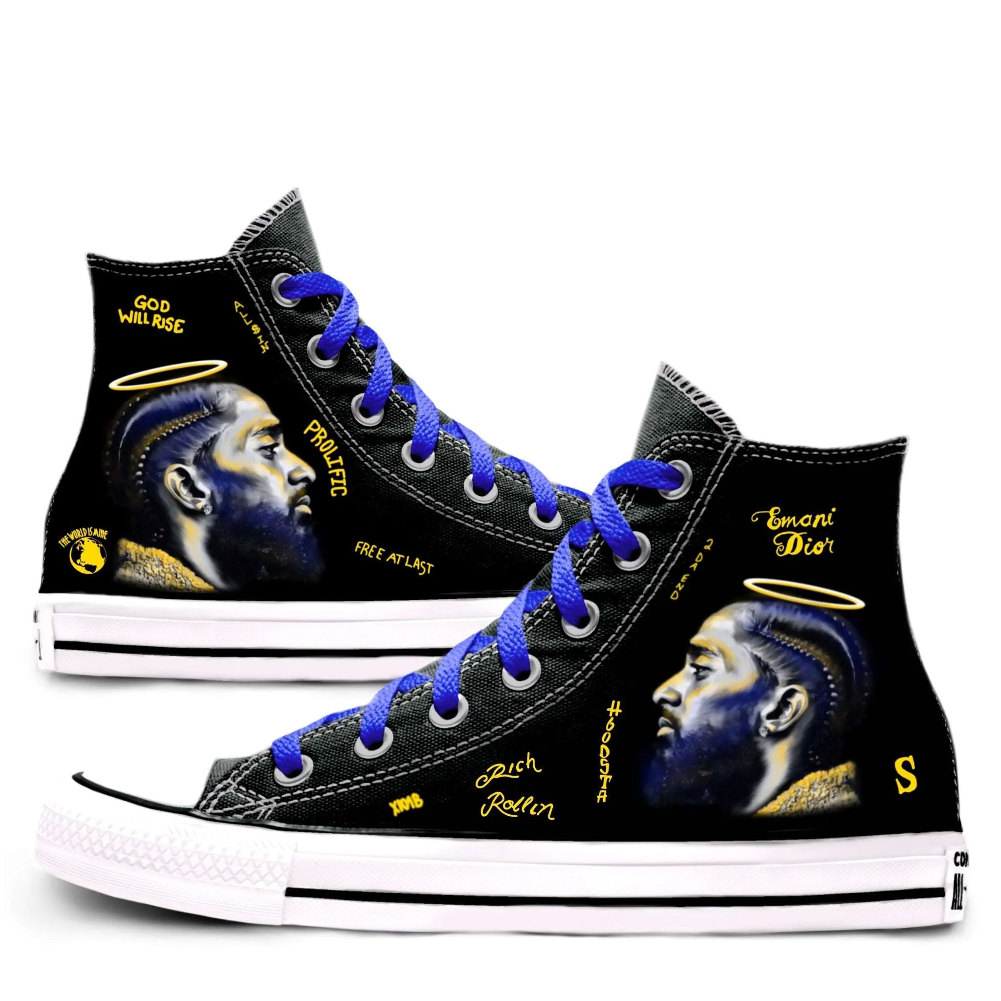 Nipsey Chucks | Rollin' Black & Blue | Converse