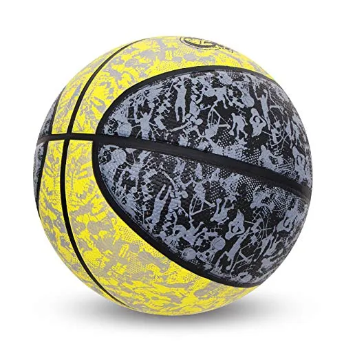 Nivia Graffiti Basketball - Size: 7 (Yellow)