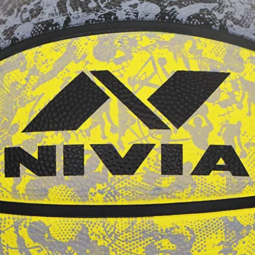 Nivia Graffiti Basketball - Size: 7 (Yellow)