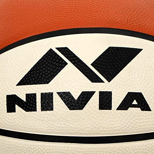 Nivia TOP GRIP 2.0 Rubber Basketball ( Size: 7, Color : White/Brown, Ideal for : Training/Match )