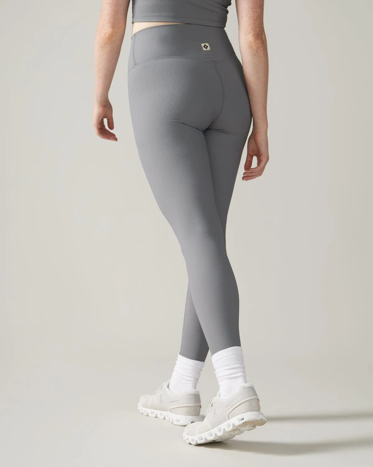 North Star Rib Soft Compression Legging - Stone Grey