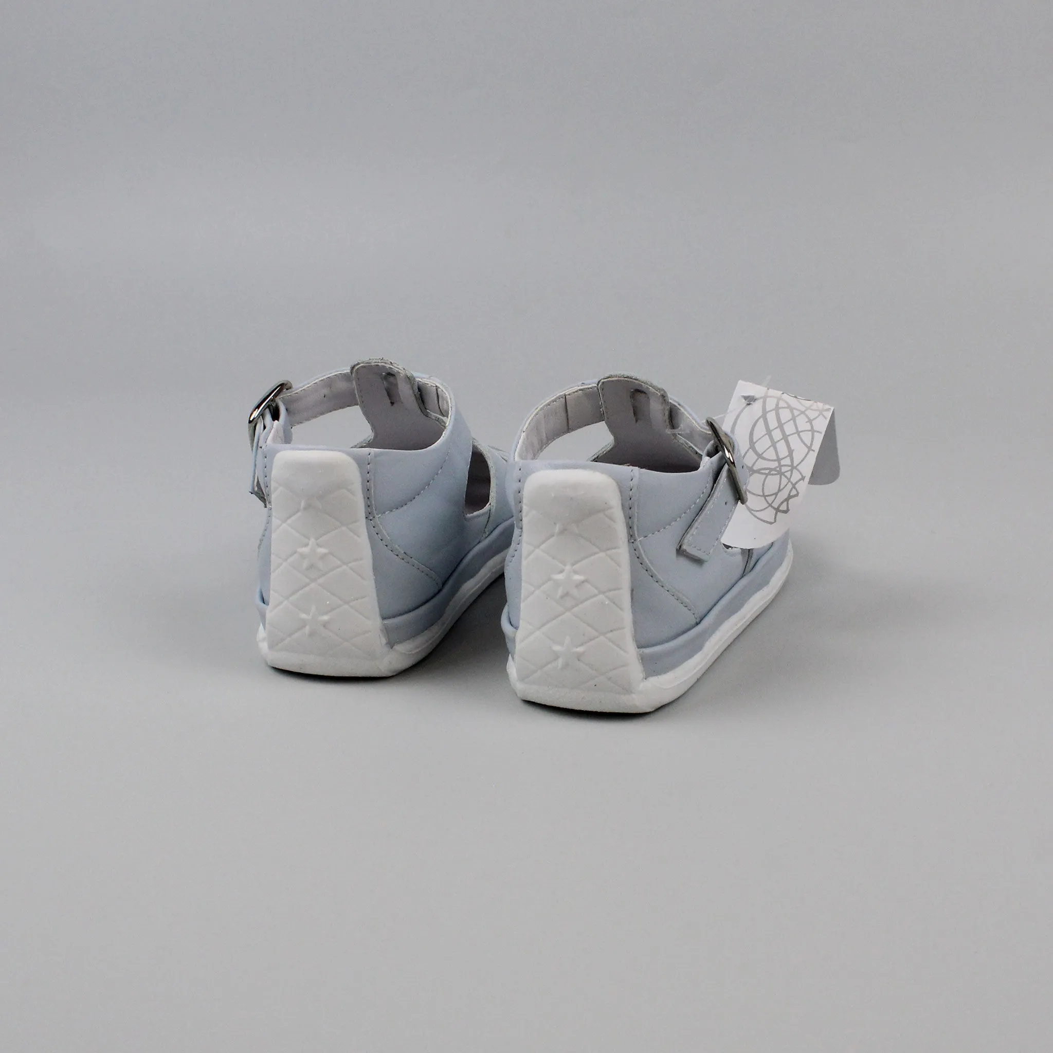 Pex Christobal First Walker Sandals - Hard Sole Blue Leather T Bar