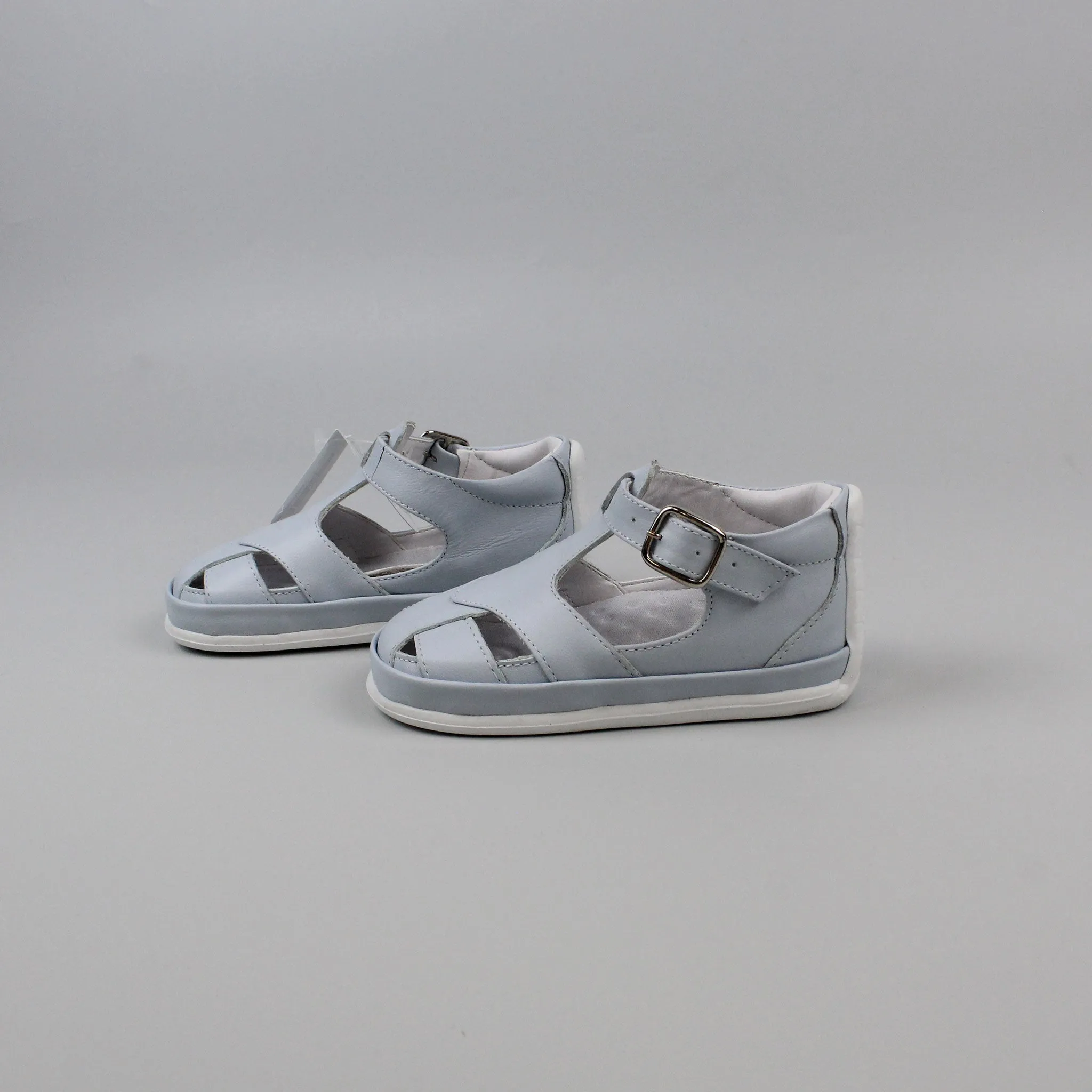 Pex Christobal First Walker Sandals - Hard Sole Blue Leather T Bar