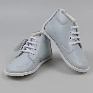 Pex Oskar First Walker Shoes - Hard Sole Sky Blue Boys Leather Boot