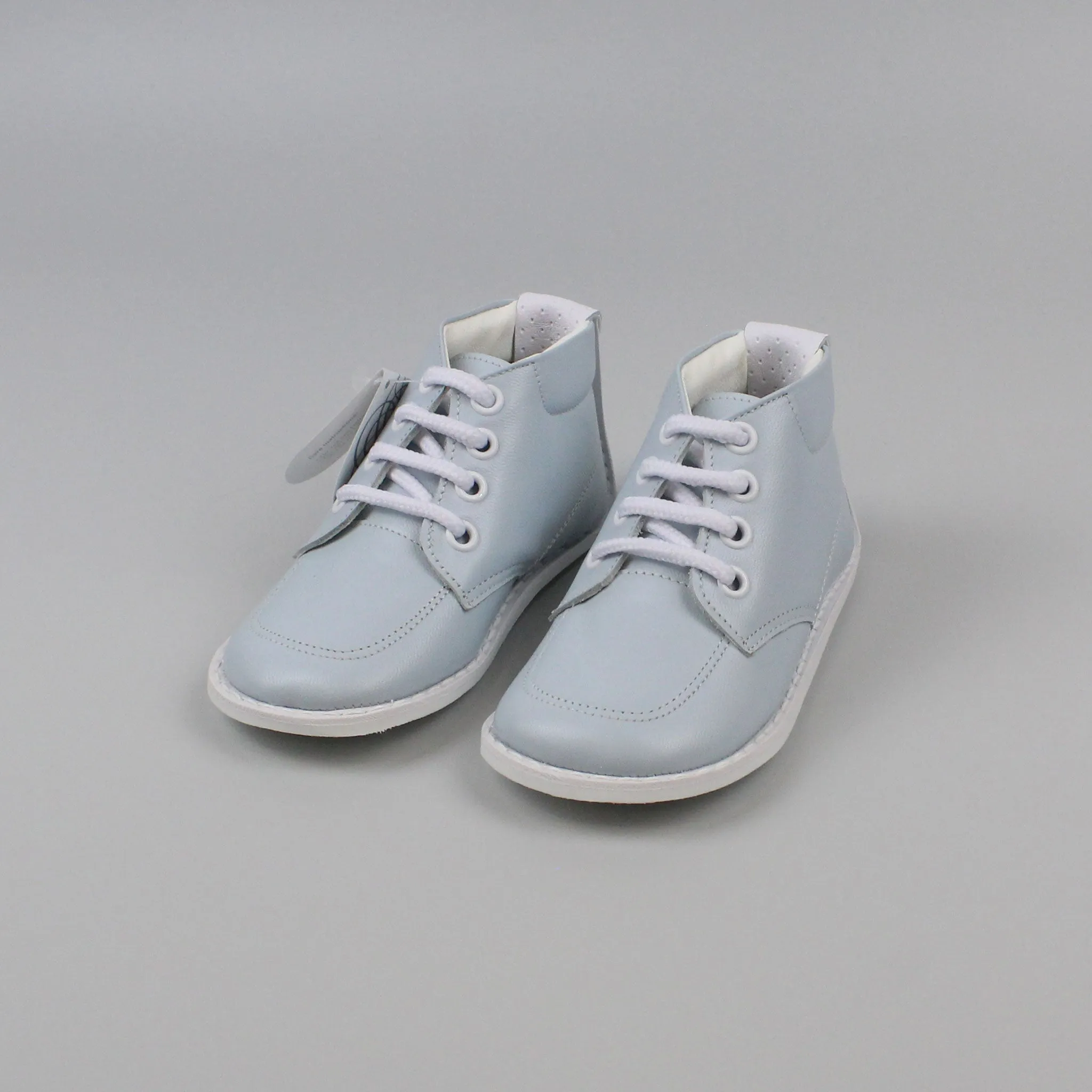 Pex Oskar First Walker Shoes - Hard Sole Sky Blue Boys Leather Boot