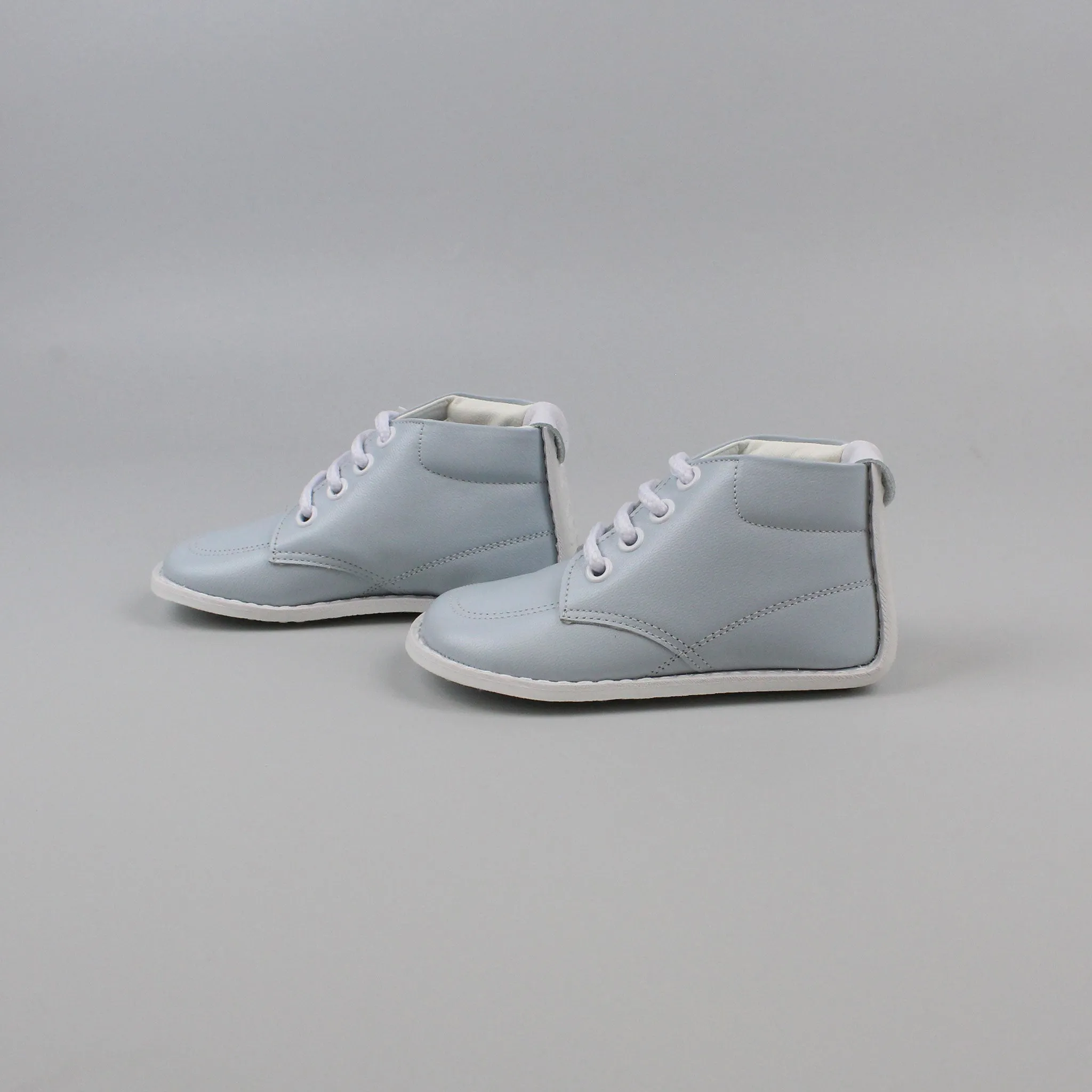 Pex Oskar First Walker Shoes - Hard Sole Sky Blue Boys Leather Boot
