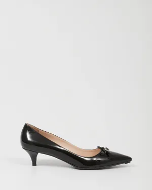 Prada Black Patent Point Toe Pump - 39