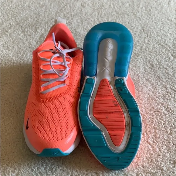 Pretty pink and blue nike shoes