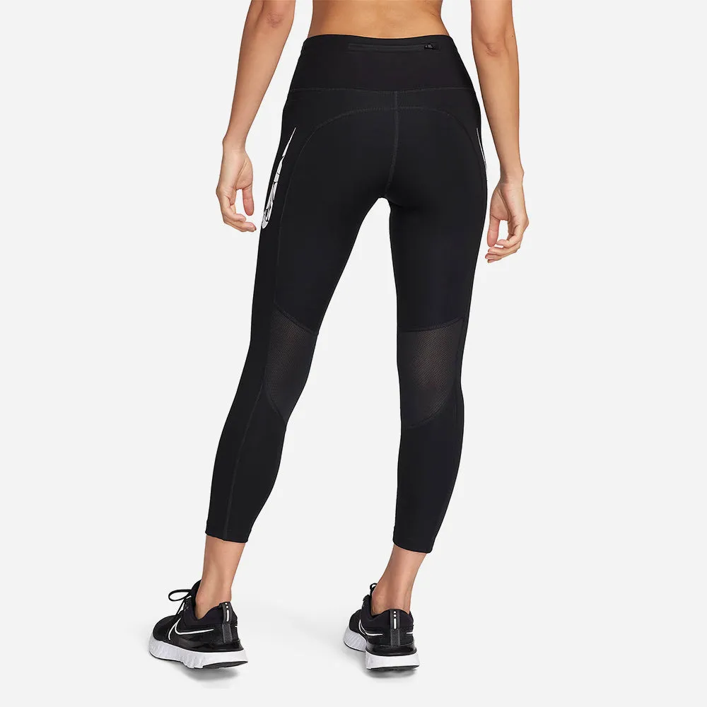 Quần Ôm Nữ Nike Fast Mid-Rise 7/8 Running - Đen
