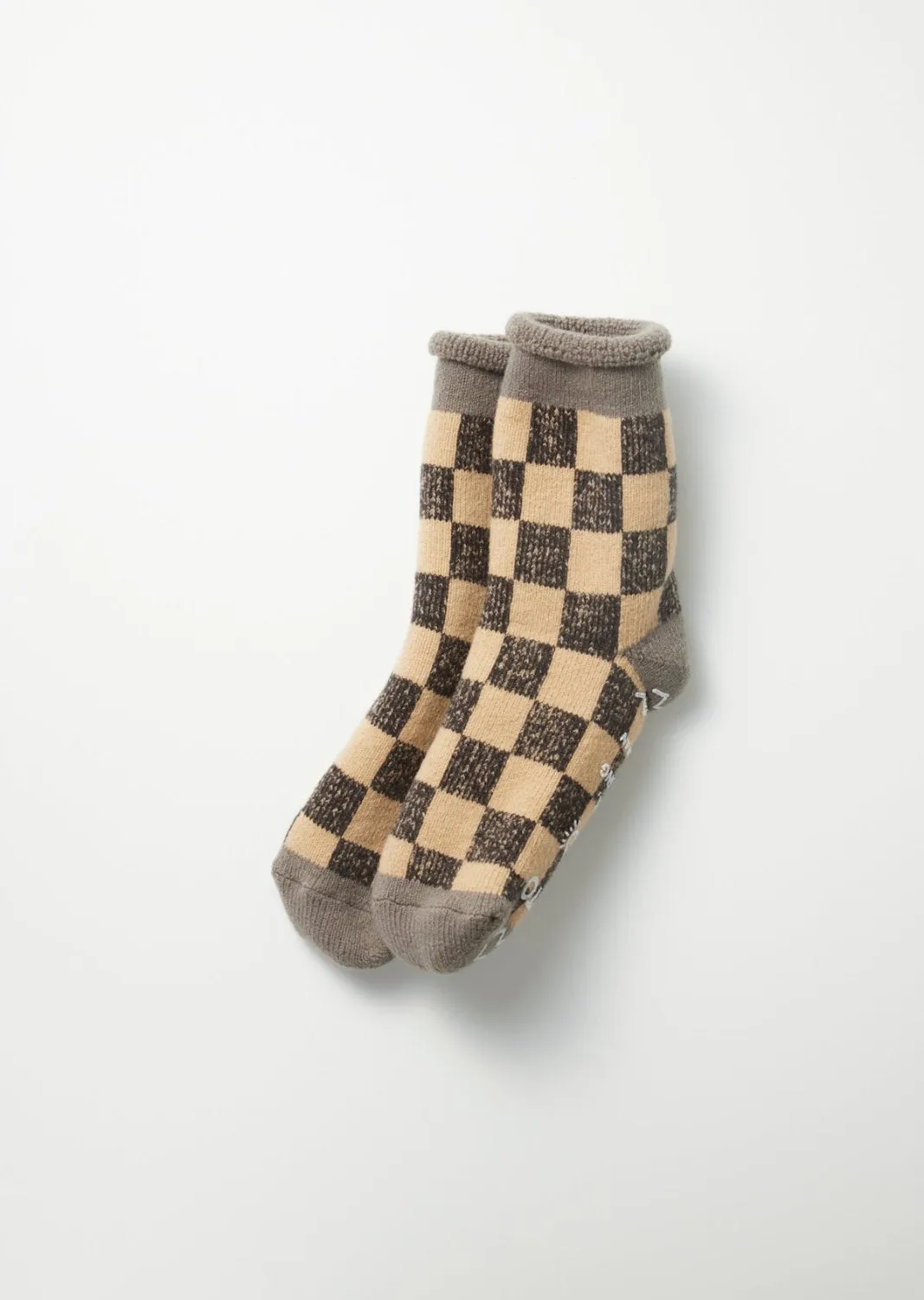 R1497 Pile Room Socks "Checkerboard" Grey
