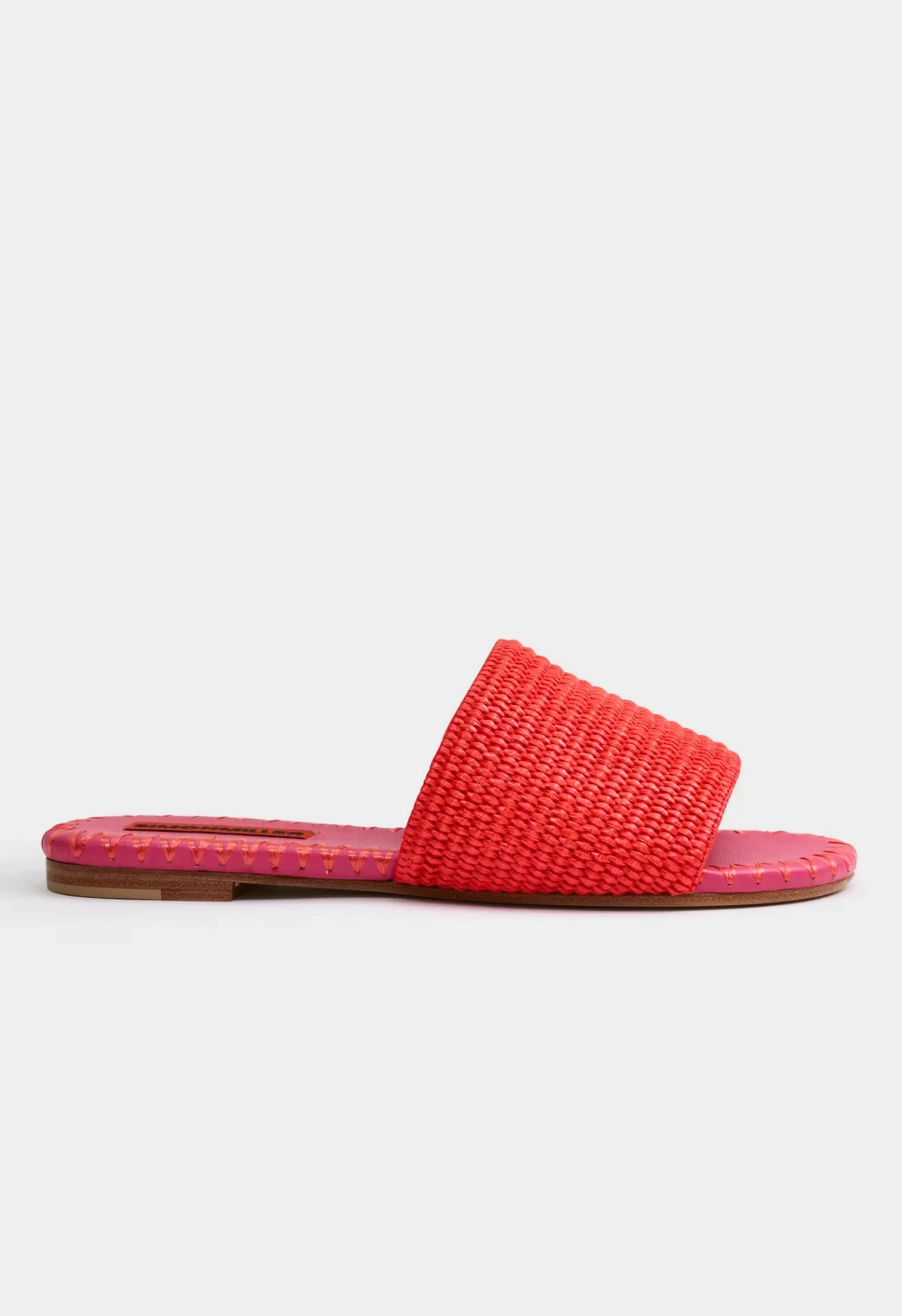 Raffia Salerno Sandal in Red/Pink