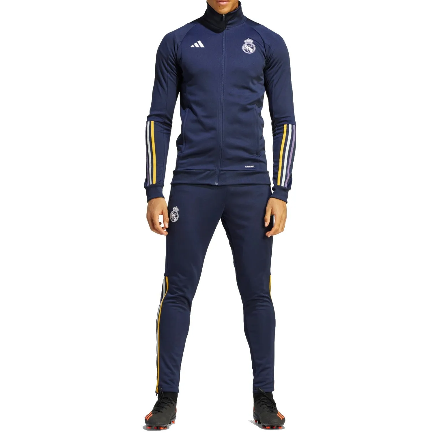 Real Madrid navy training bench Soccer tracksuit 2023/24 - Adidas