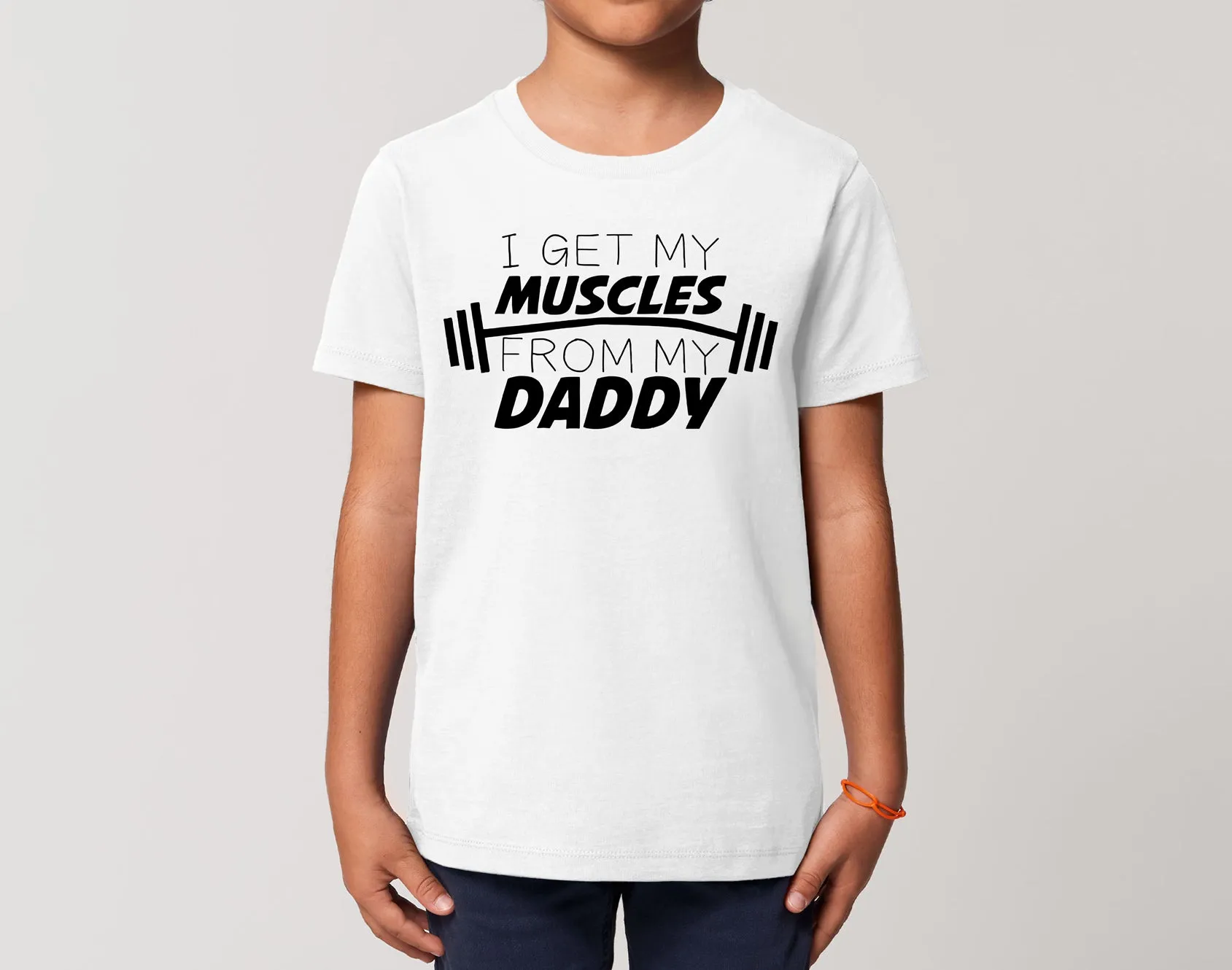 Reality Glitch I Get My Muscles From Daddy Kids T-Shirt