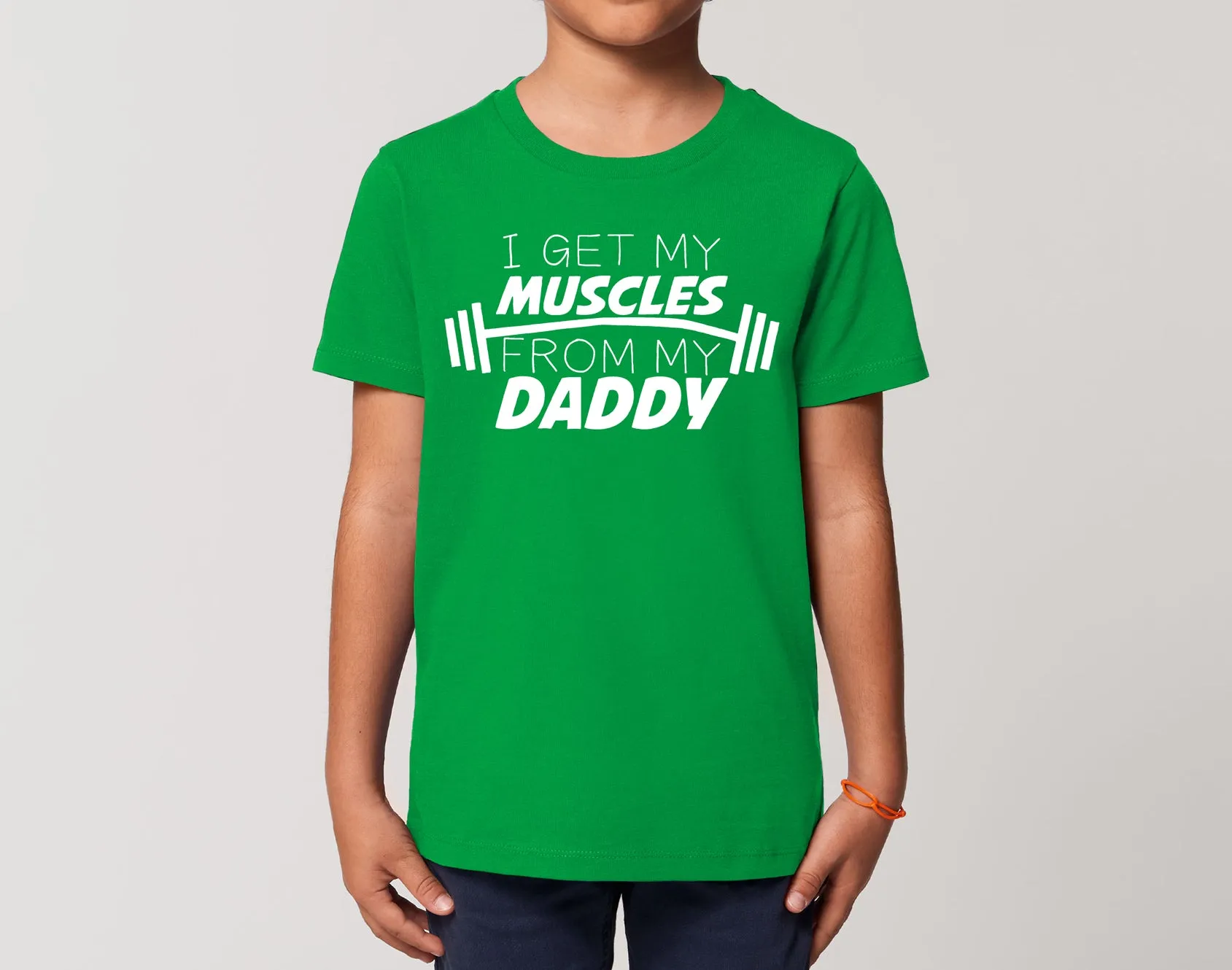 Reality Glitch I Get My Muscles From Daddy Kids T-Shirt