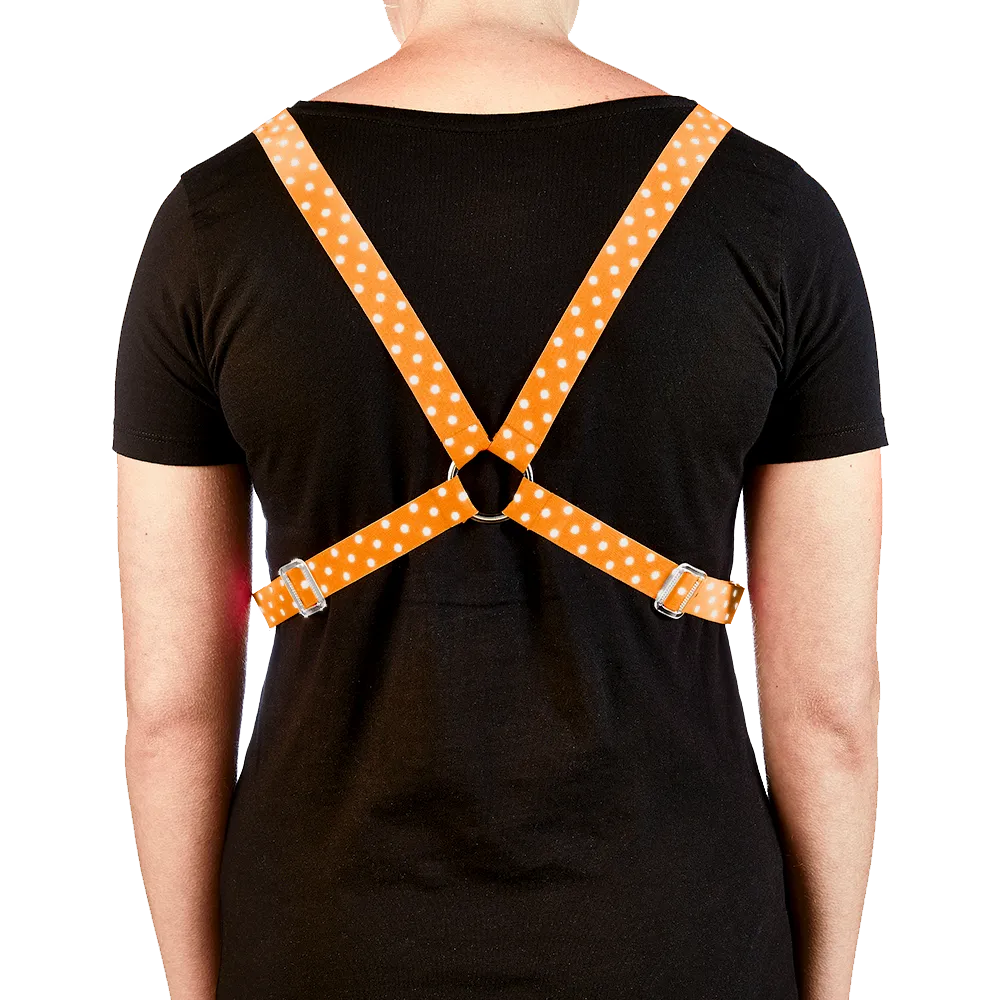 Reflective Cycling Harness - Dot Tangerine
