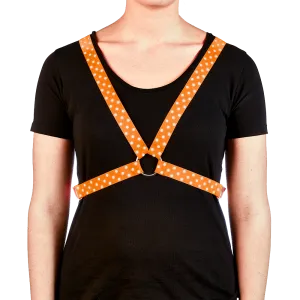 Reflective Cycling Harness - Dot Tangerine