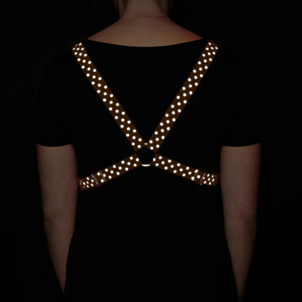 Reflective Cycling Harness - Dot Tangerine