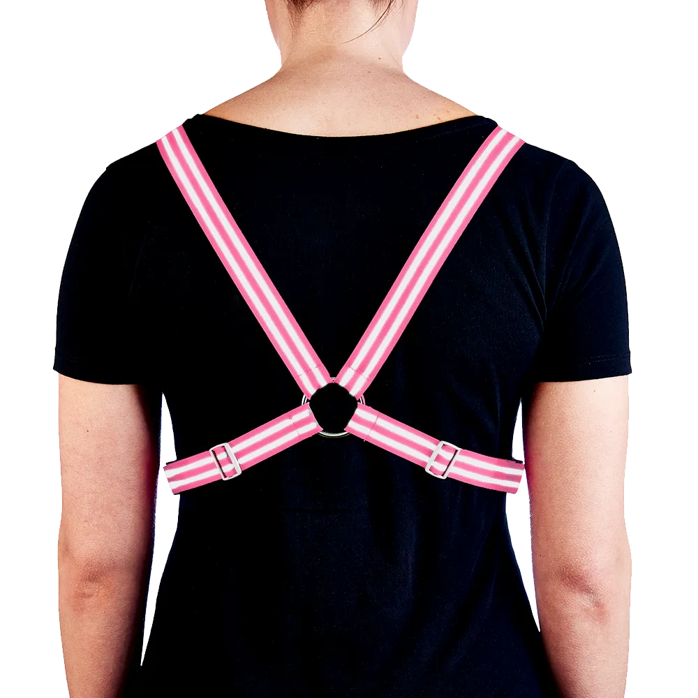 Reflective Cycling Harness - Fluro Pink