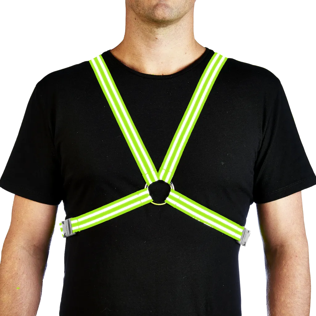 Reflective Cycling Harness - Fluro Yellow