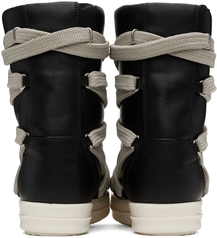 RICK OWENS Black Jumbo Puffer Megalaced Boots