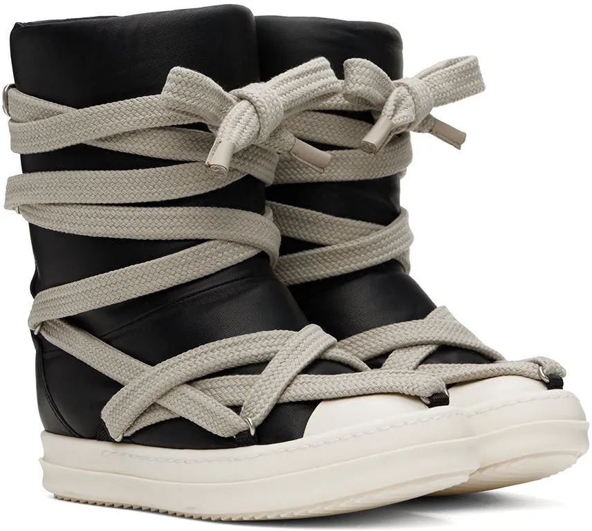 RICK OWENS Black Jumbo Puffer Megalaced Boots