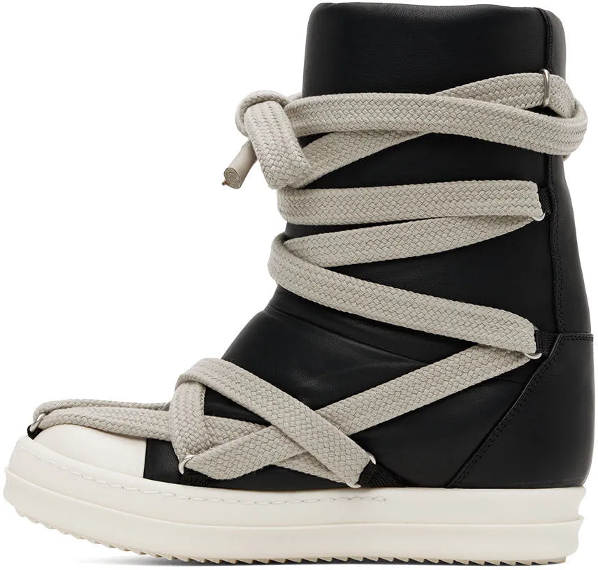 RICK OWENS Black Jumbo Puffer Megalaced Boots