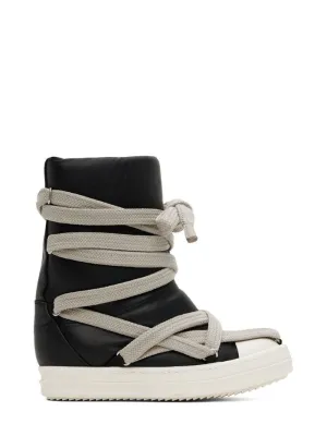 RICK OWENS Black Jumbo Puffer Megalaced Boots