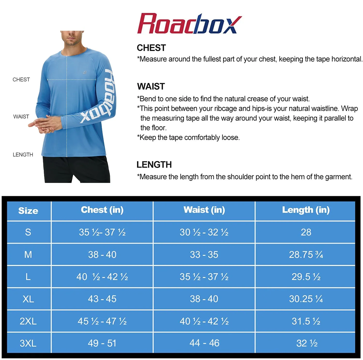 Roadbox Fishing Shirts for Men Long Sleeve UV Sun Protection Tee Tops UPF 50 