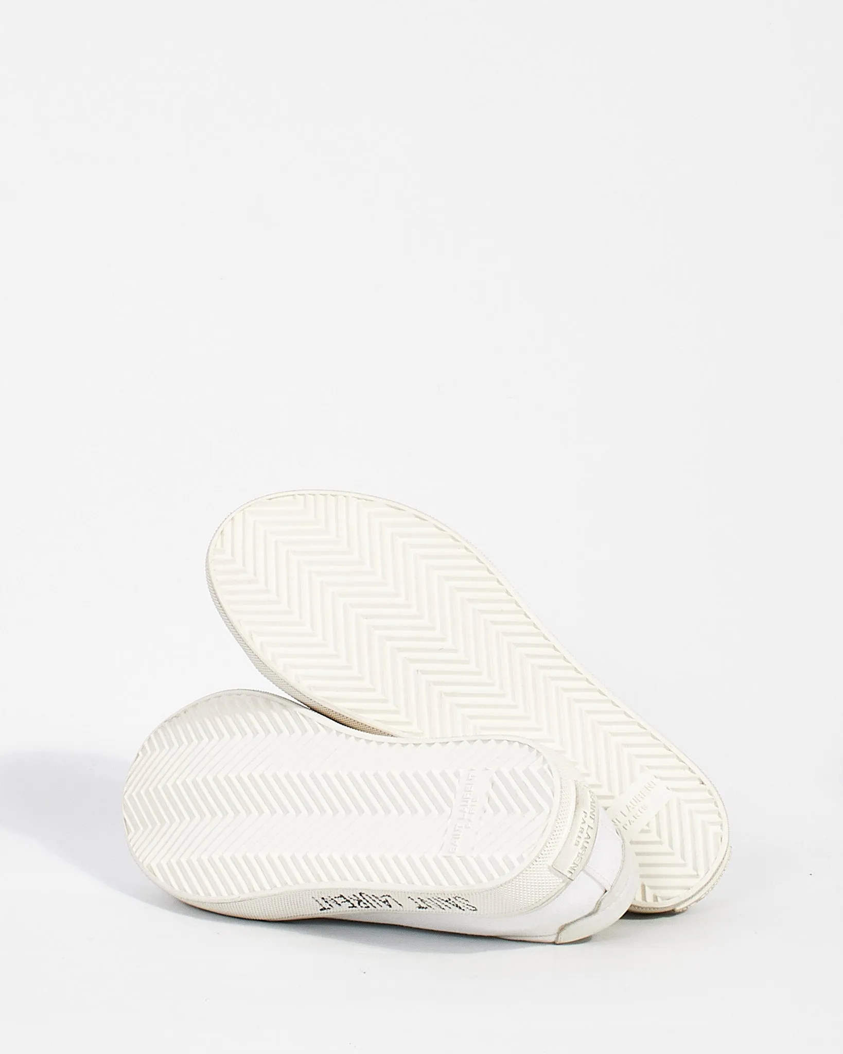 Saint Laurent White Canvas Malibu Low Top Sneakers - 35.5